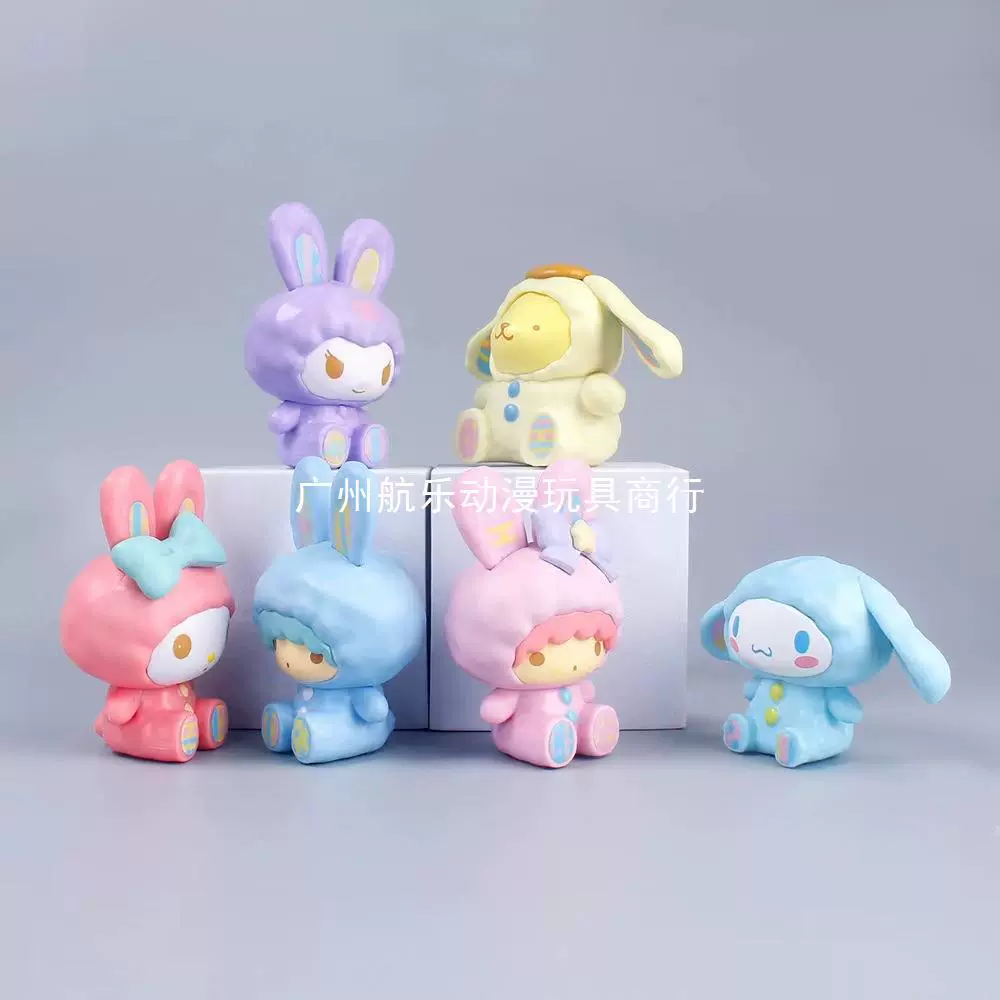 Q-версия куклы Melody с одеждой кролика, фигурки Melody/Paccha/собака/Kuromi, украшения, DIY для сцены и декорации торта
