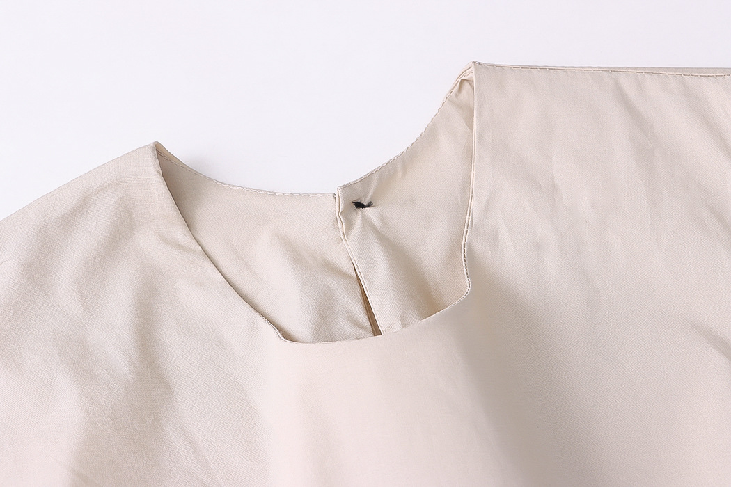 French Simplicity Elegant Pure Cotton Washed Thin round Neck Vest Umbrella Skirt Two Piece Suit