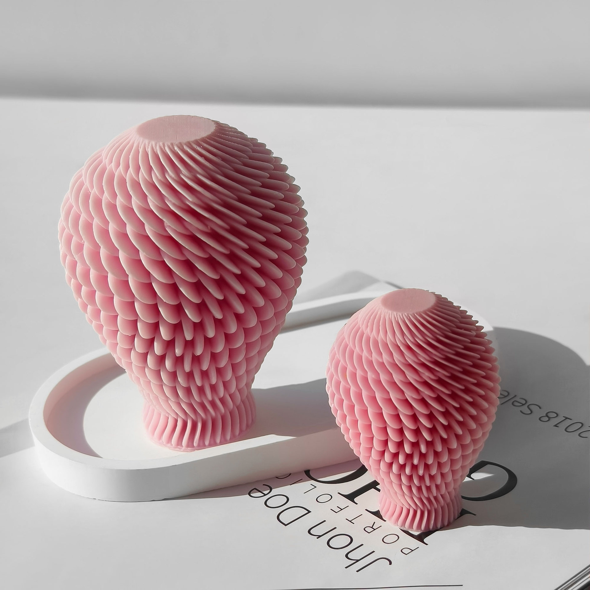 Jiahuimei bola giratoria vela de aromaterapia molde de silicona diy vela de yeso geométrico adorno abrasivo