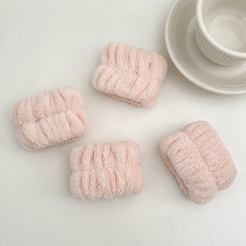 Mangas Arteque absorbente de agua a prueba de humedad Lavado facial femenino Pulsera Lavado Manga a prueba de salpicaduras Ejercicio Pulsera de limpieza de sudor Lazo para el cabello de felpa