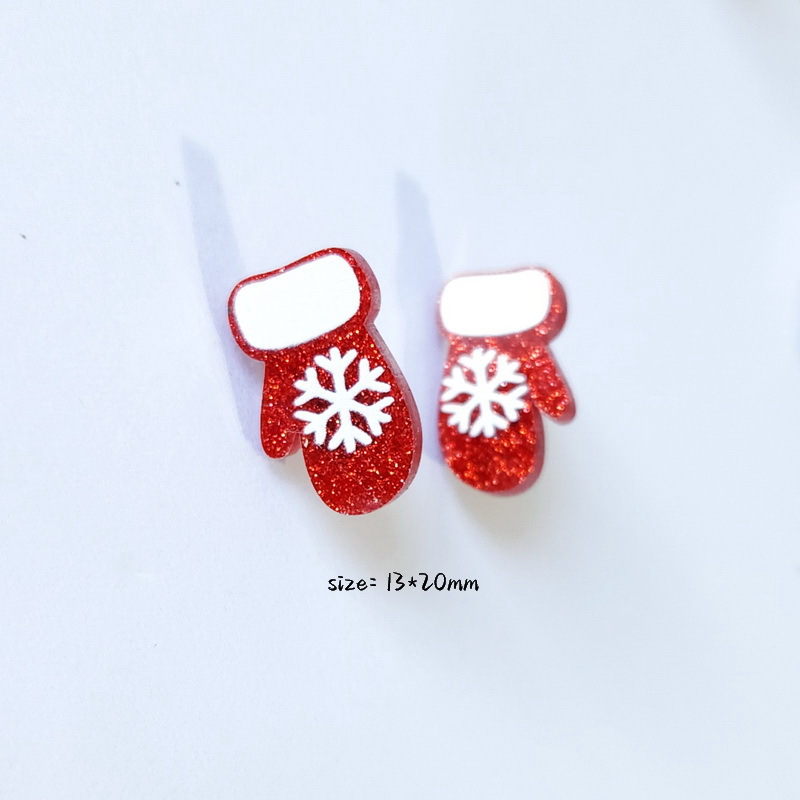 Cartoon Style Christmas Hat Christmas Socks Wood Women's Ear Studs 1 Pair display picture 3