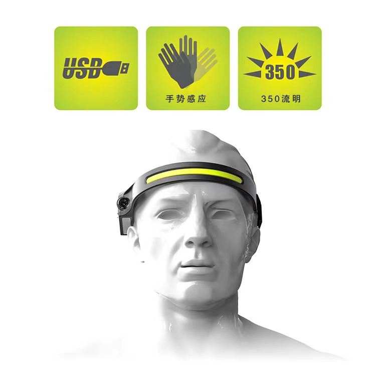 Intelligent Sensor USB Charging Sensor Headlight Led Silicone Portable Strong Light Night Running Small Headlight Outdoor Headlight