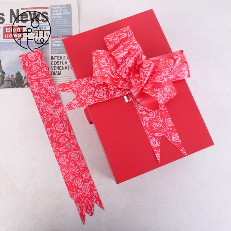 Spot al por mayor 50 # dibujo de flores impresa en color arco de rosa patrón de boda artículos de decoración de automóviles de boda dibujo de flores