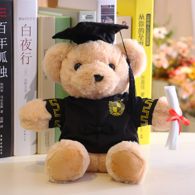 Doctor oso muñeca de peluche de juguete de graduación oso de peluche con sombrero de doctor oso muñeca regalo de graduación