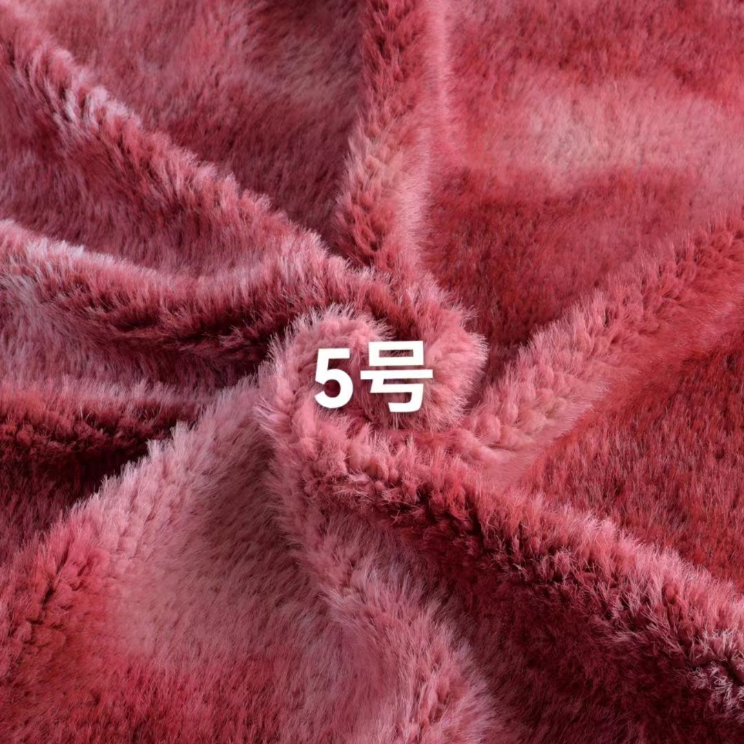 Nuevo visón de perla impresión de imitación de pelo alto y bajo visón abrigo de moda bolsa zapatos sombreros tela de peluche