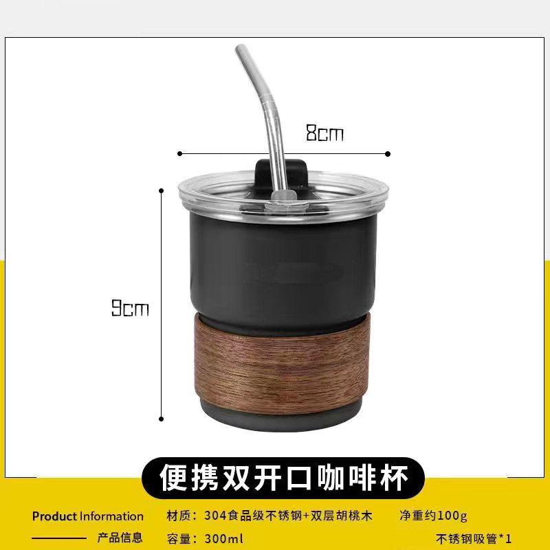 Taza de café americana de acero inoxidable 304 taza portátil con tapa y asa taza de campamento al aire libre antiescaldado taza de agua potable