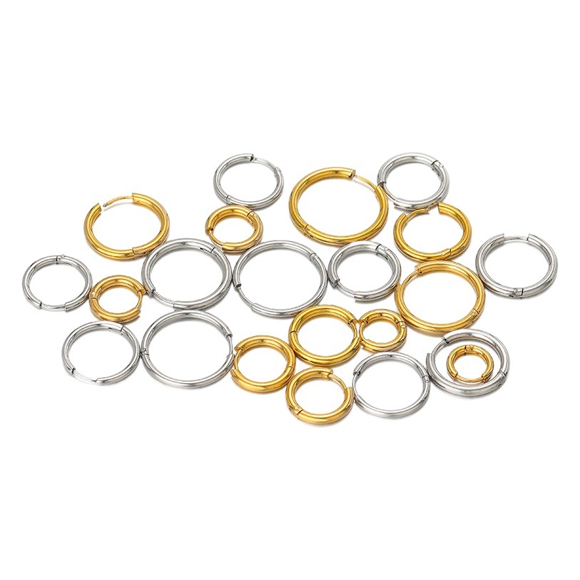 Hebilla de oreja unisex al por mayor de oreja de temperamento coreano Hebilla de oreja de acero inoxidable galvanizado al vacío de oro de 18 quilates