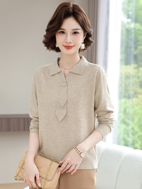2025中老年女春秋针织打底衫妈妈春装毛衣洋气上衣婚宴喜婆婆内搭|undefined