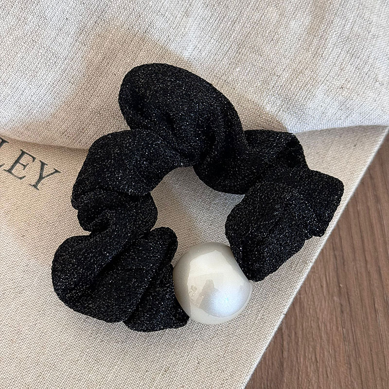 Women's Simple Style Solid Color Cloth Pearl Hair Tie display picture 5