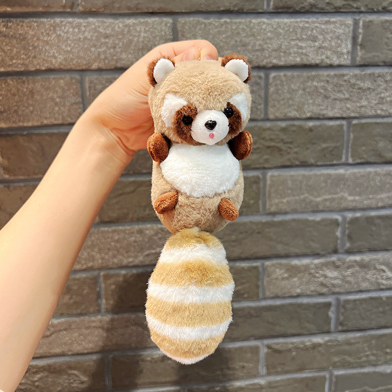 Cute Raccoon Pp Cotton Women's Bag Pendant Keychain display picture 5