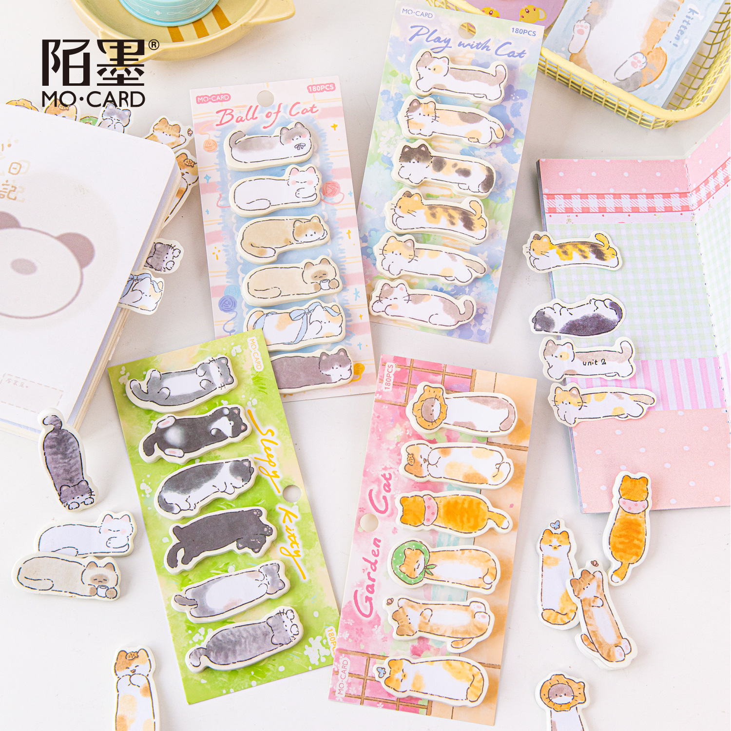 Mo Mo Cute Cartoon Alien Index Post-it Cat Twist Egg Series Student Message N Post-it