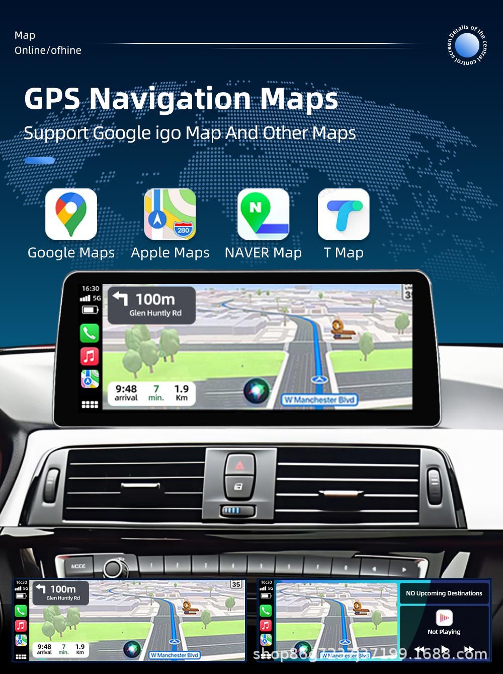 Suitable for Bmw F30 F32 12.3inch Navigation Gps All-In-One Device Bluetooth Central Control Large Screen Carplay Central Control Screen