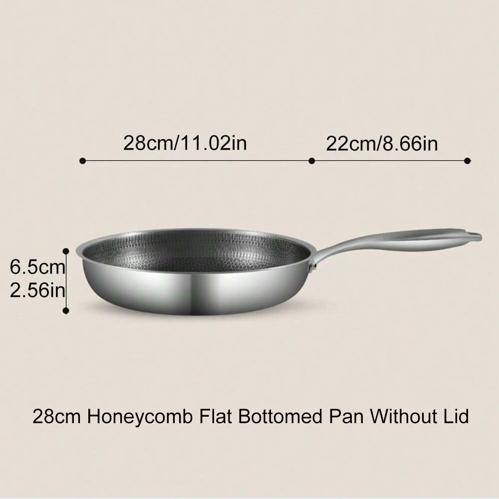 Sartén Wok Antiadherente 316L de Acero Inoxidable 304 con Coating antiadhesivo y Manejo desmontable