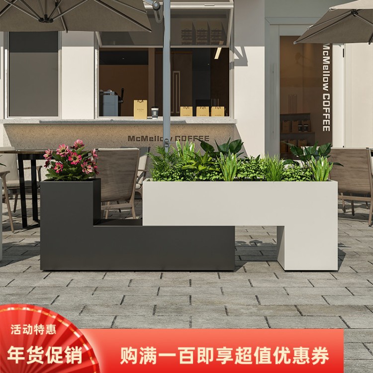 Recommended outdoor landscape flower box combinations, commercial street planting boxes, outdoor fence partitions, flower troughs, hotel outdoor flower pots