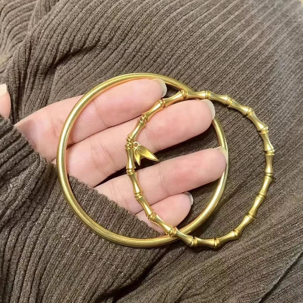Ancient French Vietnamese sand gold ancient French bamboo bracelet gold fashion 999 new send girlfriend factory direct_voghion.com
