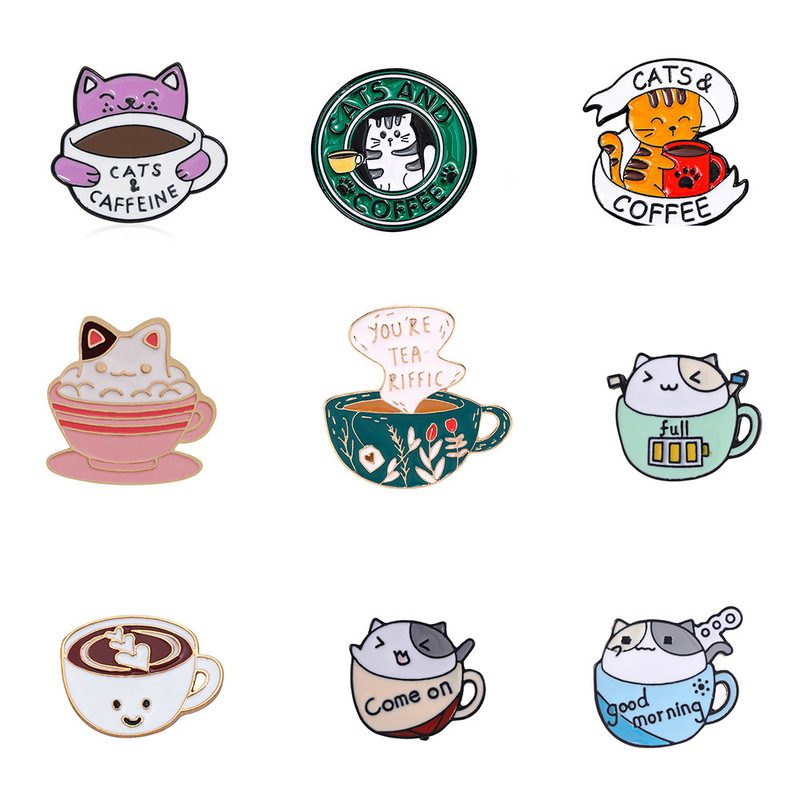 European and American Cross-border Retro Cartoon Badge American Coffee Machine Coffee Cup Cake Brooch Fashion Clothing Decorations European and American Cross-border Retro Cartoon Badge American Coffee Machine Coffee Cup Cake Brooch Fashion Clothing Decorations