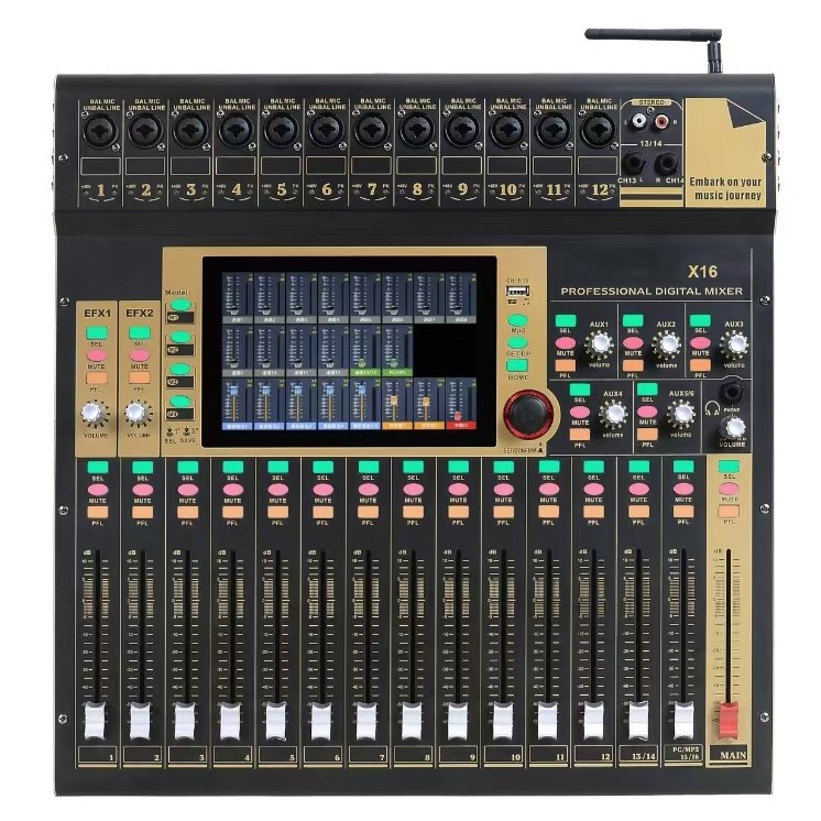 Mezclador digital profesional de 12 vías 16 vías rendimiento de escenario grabación USB doble efecto DSP compatible con el sistema IOS MAC