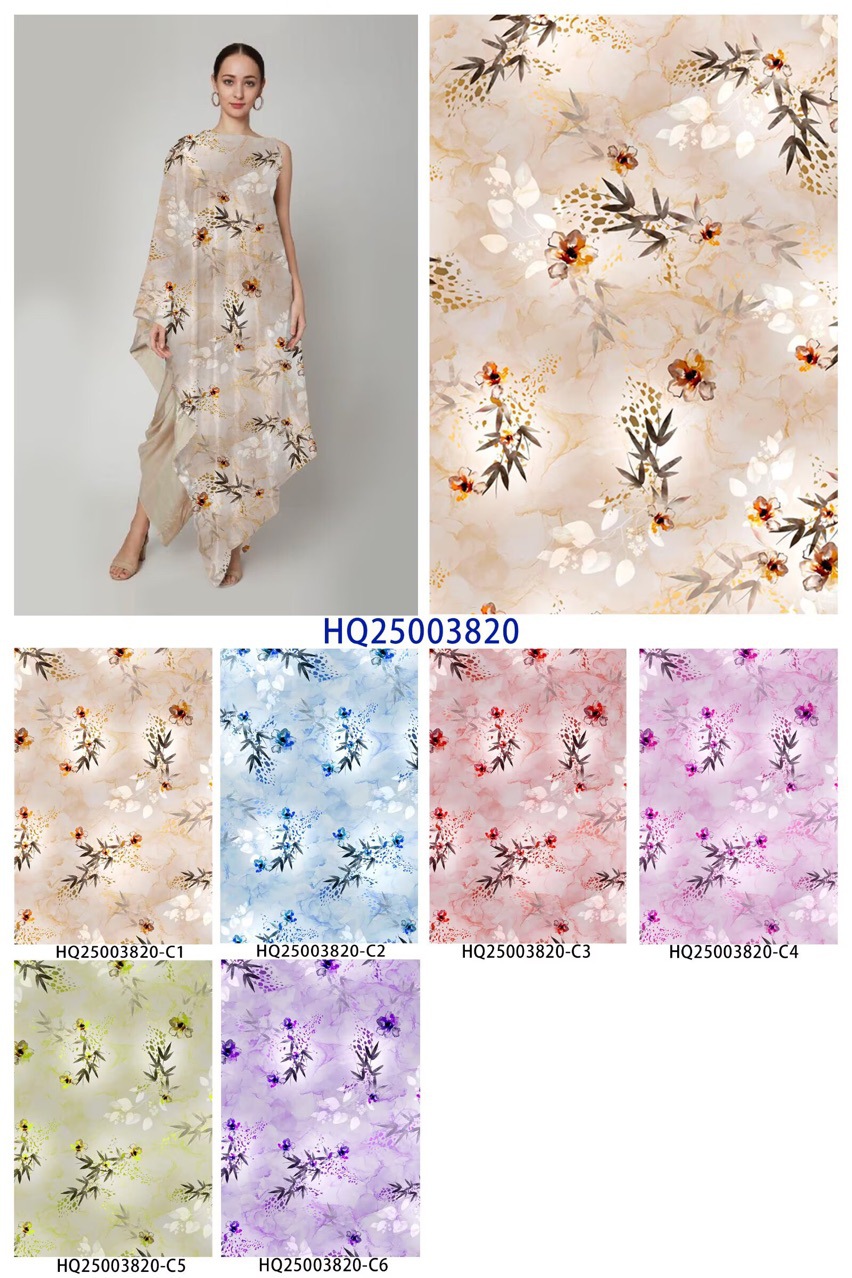 春夏印花面料 人棉活性 梭织布料厂家现货批发 长裙花布