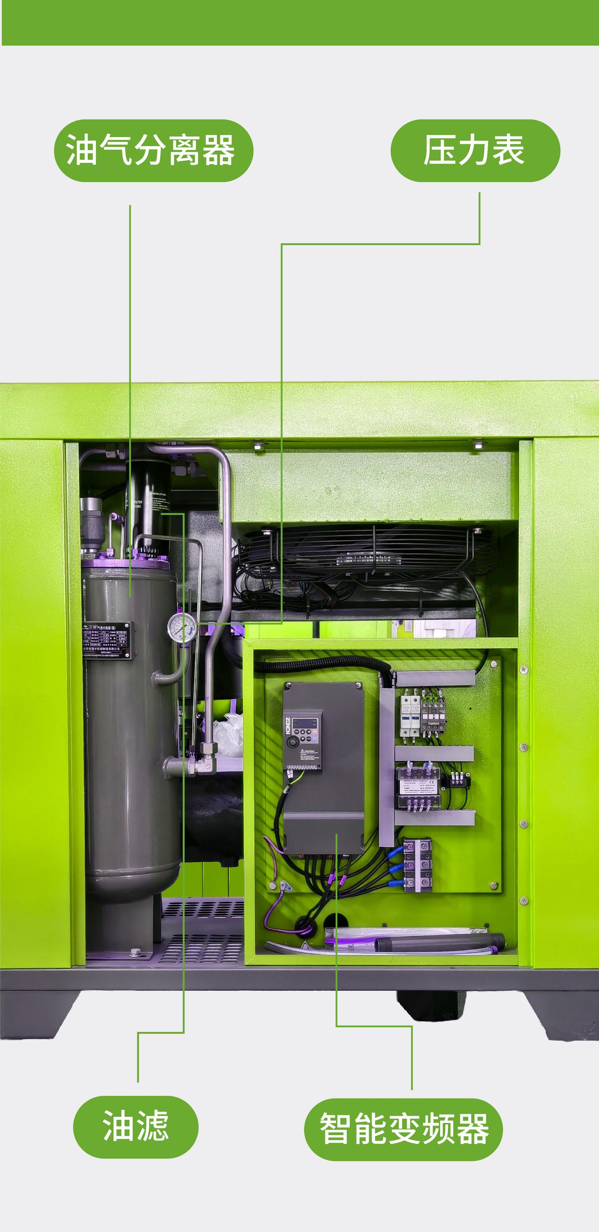 Permanent magnet variable frequency screw air compressor 7.5KW air pump industrial grade air compressor saves 30% of electricity