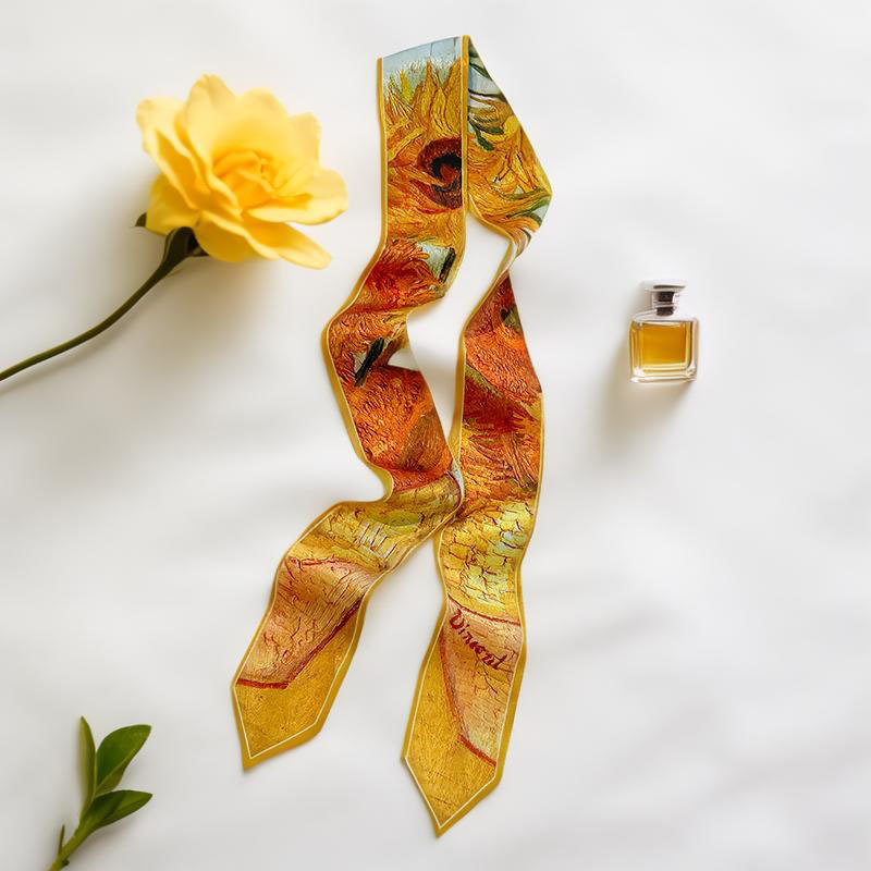 25g Weight Silk Scarf Classification Holiday, Daily, Selfie Occasion Satin Material Flower Pattern Summer Season Women's Gender Fairy Style, Sweet Style Women's Fairy Style Sweet Flower Satin Silk Scarf 5