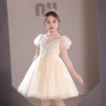 女童礼服婚纱钢琴钢琴演奏花童主持人小女孩儿童公主生日演出服