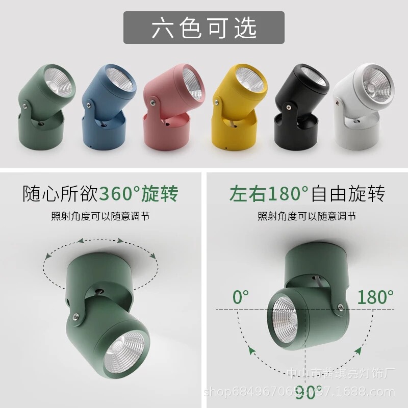 LED 表面実装ダウンライト天井背景ウォールウォッシャーライト調整可能な COB スポットライト天井マカロンスポットライト表面実装|undefined
