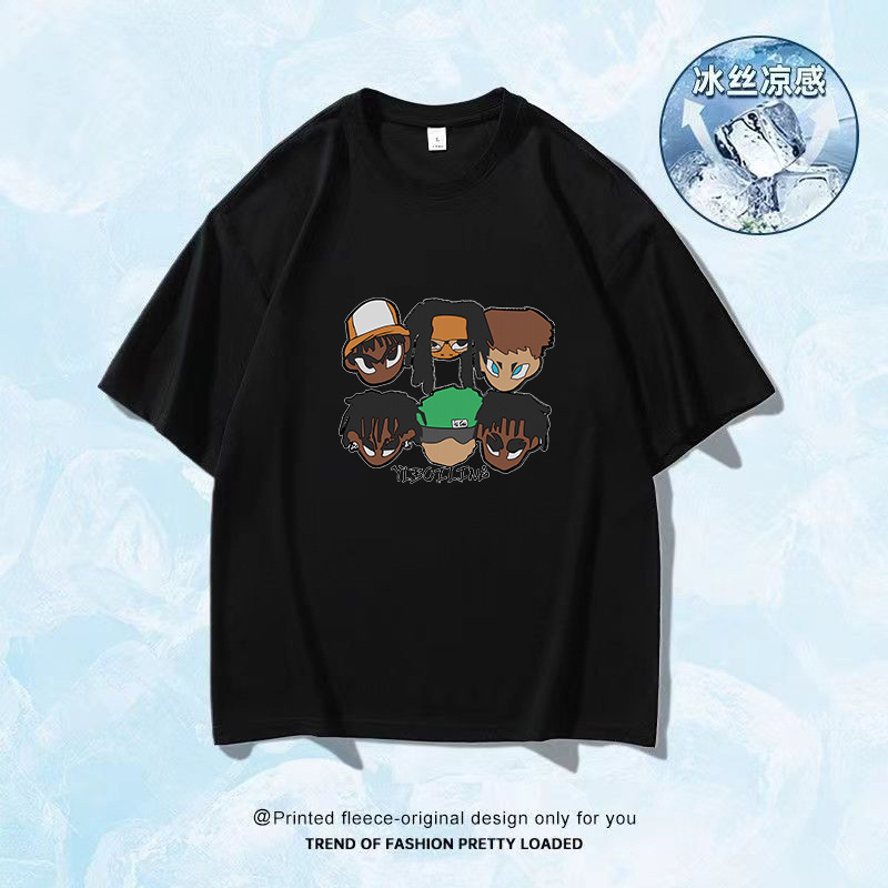 Camiseta de mangas cortas de hielo de Hong Kong 2025 verano caliente para hombres y mujeres transpirables sensación de secado rápido de moda blusa versátil