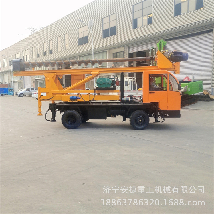 轮式270°旋转打桩机 电移动民房地基打桩机 小型成孔6米旋挖钻机