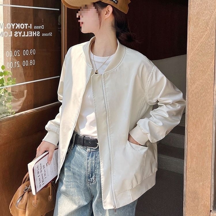 美式棒球服外套女春秋款宽松休闲显瘦长袖小个子洋气百搭短款夹克|undefined