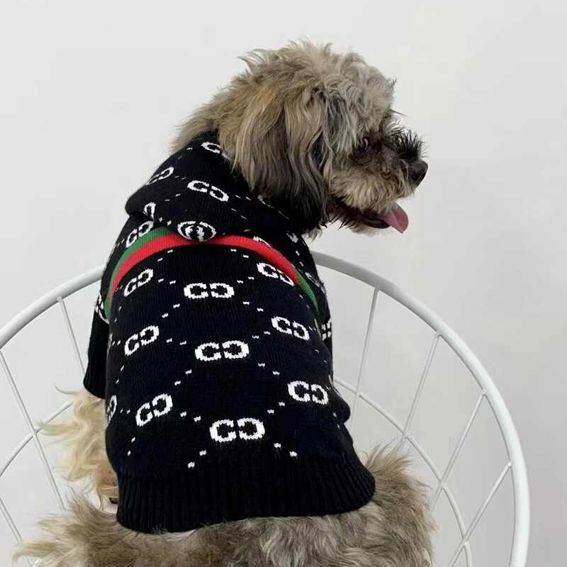 2022 Pet One-Piece Hooded Autumn and Winter Dog and Cat Knitwear, Teddy Thickened Warm Sweater