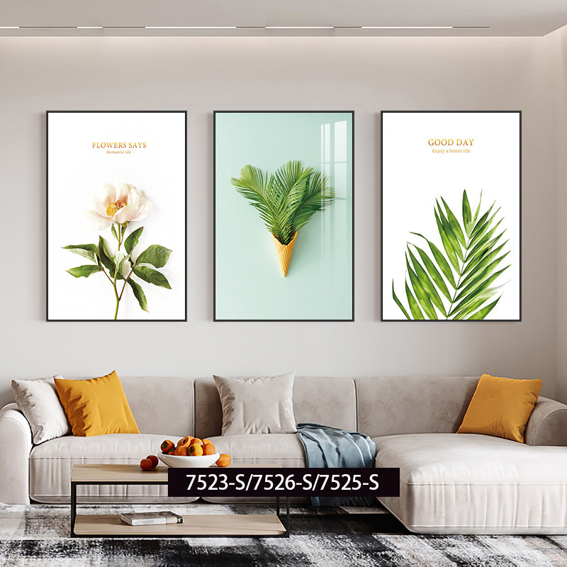 Sala de estar nórdica decoración moderna simple sofá fondo pintura de pared colgante pintura de pared del comedor tríptico pintura de pared del dormitorio