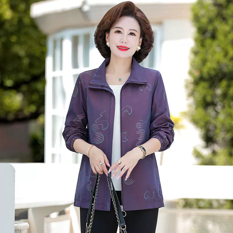 Осенняя короткая куртка бабушки, весенне-осенний плащ, модный новый стиль для среднего возраста, куртка больших размеров для мам, верхняя одежда для среднего и пожилого возраста.