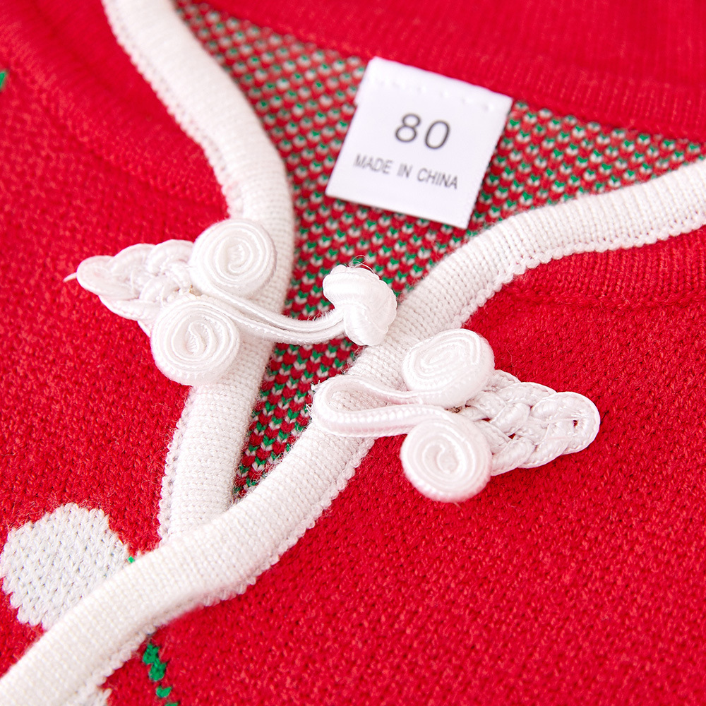 Primavera y otoño ropa de los niños festivos niñas Vestido de punto princesa vestido cheongsam invierno engrosada bebé suéter vestido al por mayor