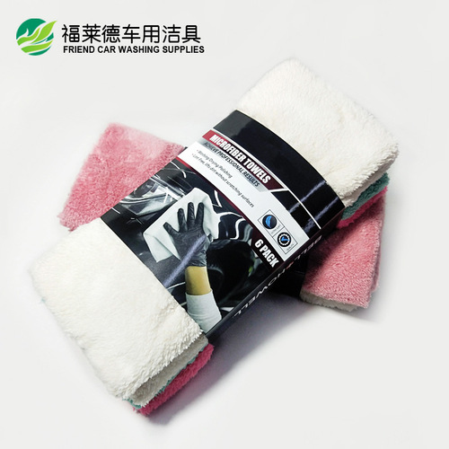 Car Wash Towel 30*40 Coral Velvet Microfiber Hot Thickened Water Absorbent Cleaning Car Wipe Cloth Car Washing Supplies