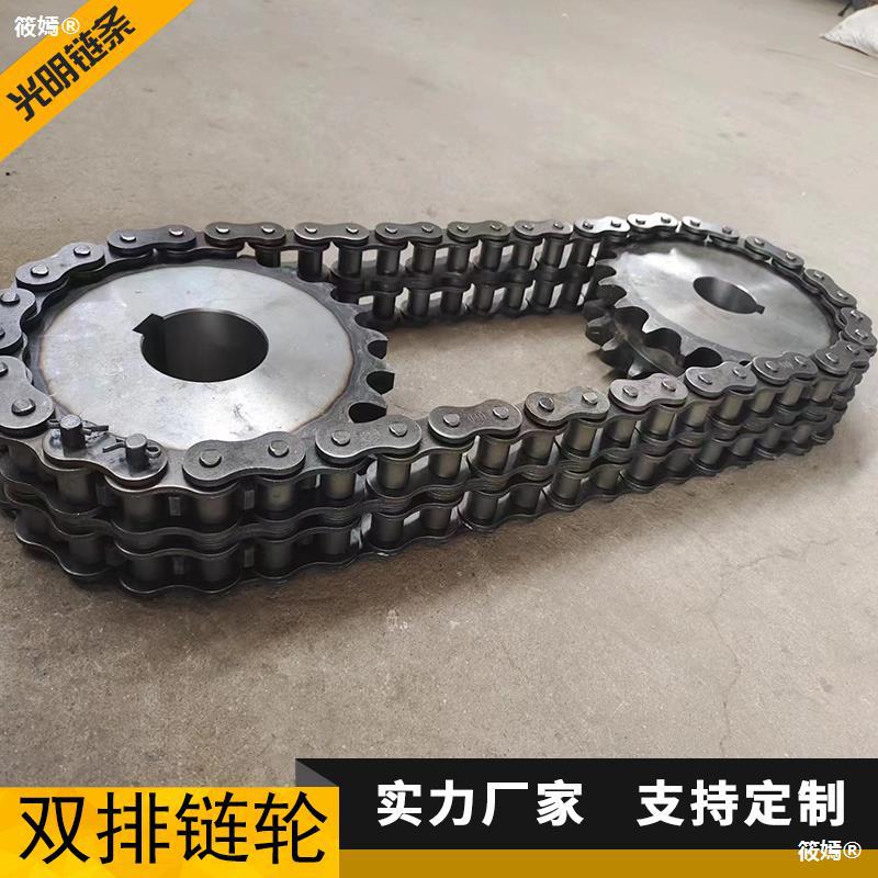 碳钢双排链轮链条非标08B10A12A16A20A24A工业机械传动齿轮|ru