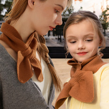 山羊绒儿童围巾针织纯色冬季宝宝围巾亲子款成人儿童同款围脖批发