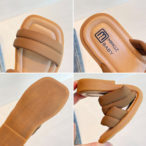  new summer Korean style little girls soft-soled slippers, fashionable and trendy outdoor slippers for children and middle-aged children on campus