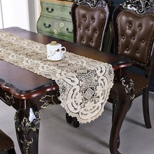 跨境桌旗欧式电视柜斗柜鞋柜盖布蕾丝轻奢高级感法式复古长条桌布