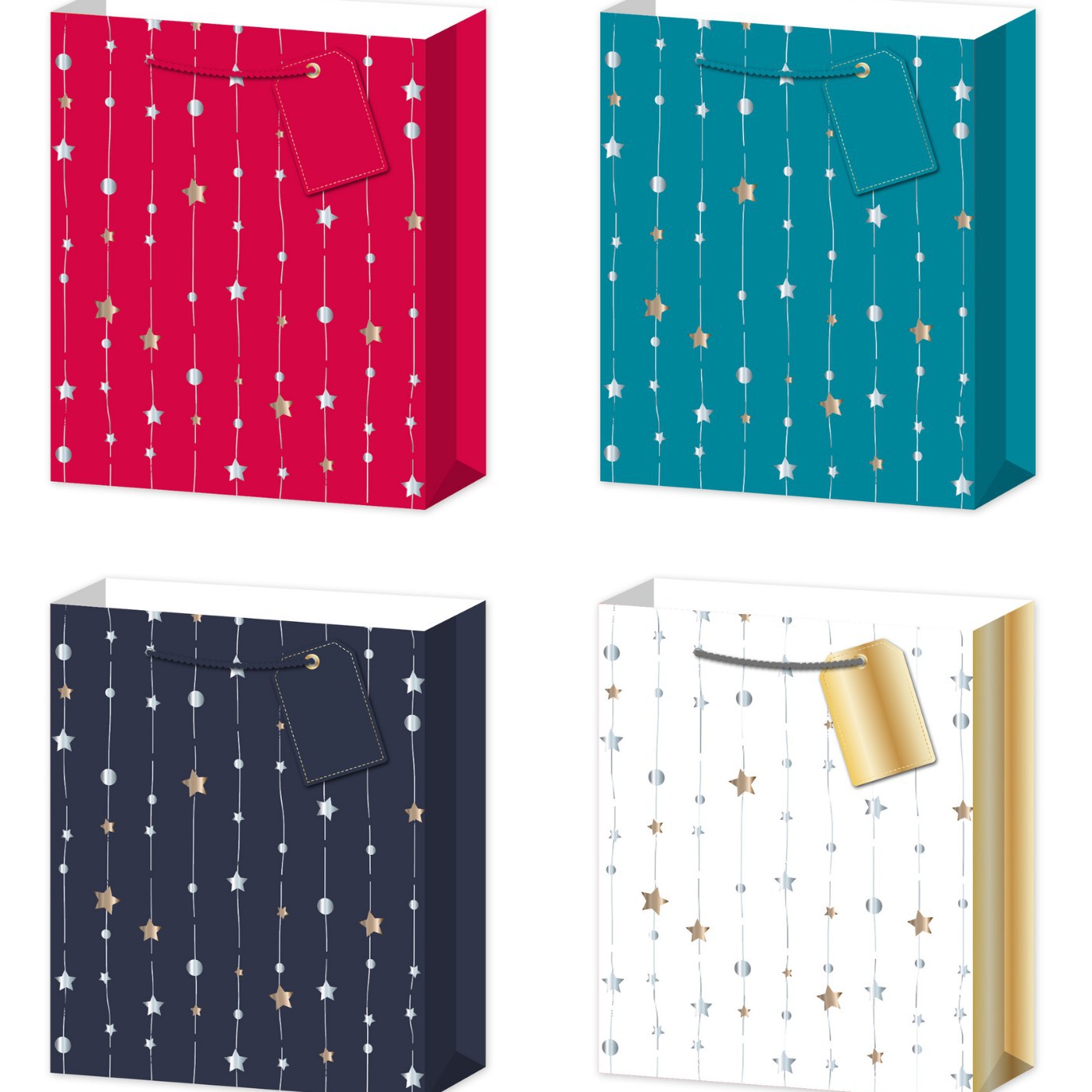 Bolsa de embalaje de regalo de tarjeta blanca de color bronceado Bolsa de regalo de estrella de cinco puntas Spot al por mayor Bolsa de regalo de cumpleaños Bolso de mano
