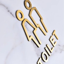 不锈钢洗手间标识牌男女卫生间金属标志亚克力厕所指示牌激光切割