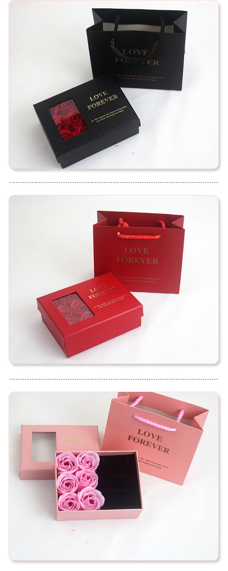 125g Weight Soap Flower Event & Party Supplies Jewelry Boxes Classification 1 Set Quantity Paper Material Valentine'S Day Festival Rose Pattern 1 Set Romantic Casual Date Valentine'S Day Rose Box Jewelry Boxes