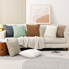 新款泰迪毛圈絨沙發抱枕套現代家居柔軟彩色靠墊套飄窗靠枕套