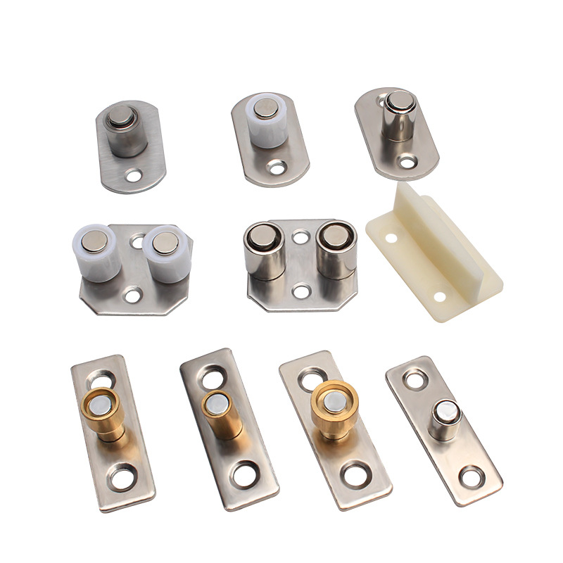 Jin Ding engrosado puerta deslizante de madera localizador de rueda de elevación fijador de rueda de tierra de doble rodamiento límite accesorios de puerta deslizante fija