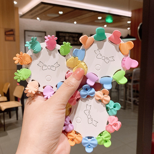Korean new children's hair accessories cute baby candy color grabber set colorful girls hairpin princess headdress