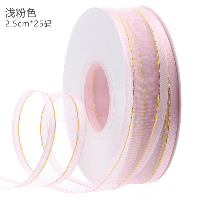 2,5 cm borde ancho hilo de nieve regalo embalaje cinta Ropa Accesorios cinta al por mayor flor embalaje cinta personalización