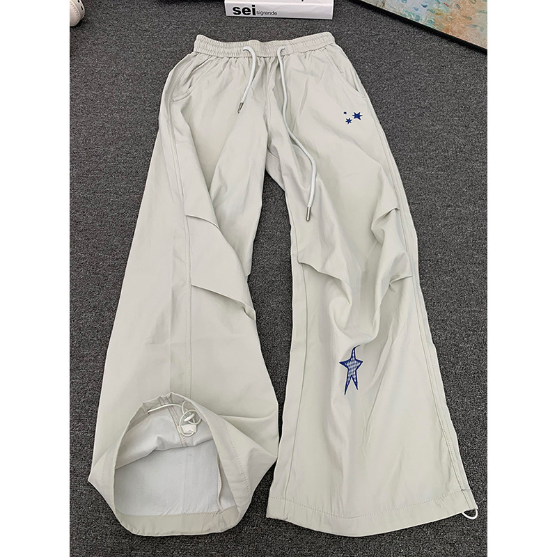 Mountain Style Functional Soft Shell Jacket Pants for Men Spring & Fall New Cleanfit Star Patch Embroidered Workwear Casual Pants