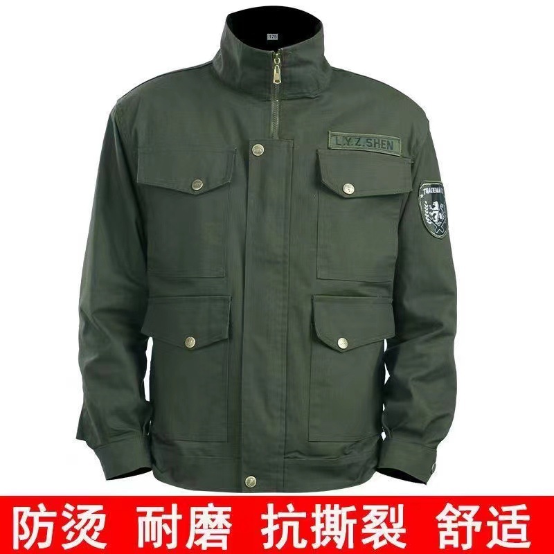 Work clothes labor protection workwear top spring and autumn coat wear-resistant anti-scald welding workwear construction site work top