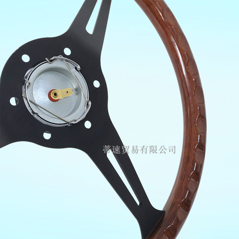Factory direct sales car modification 15inch peach wood color steering wheel ND classic retro imitation wood steering wheel with a hole distance of 70mm