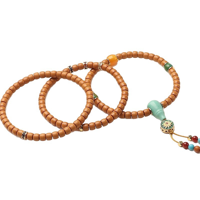 Authentic Olive Stone Buddhist Bead Bracelet For Men And Women_voghion.com