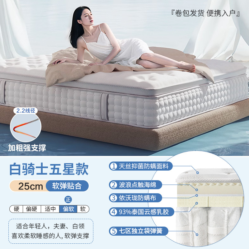 ラテックスマットレス ヒルトン五つ星ホテル シモンズ B&B アパートメント ソフトとハードの両用脊椎保護 独立したスプリングの厚み